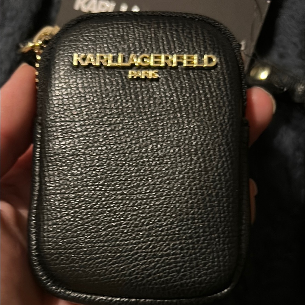 Karl Lagerfeld Black Adjustable Crossbody Bag with matching coin purse - Picture 4 of 16